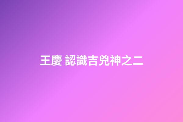王慶 認識吉兇神之二